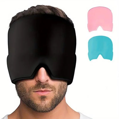 Form Fitting Gel Ice Headache Migraine Relief Hat Cold Compress Therapy Cap Ice Cap Head Wrap Face Mask Head Massage