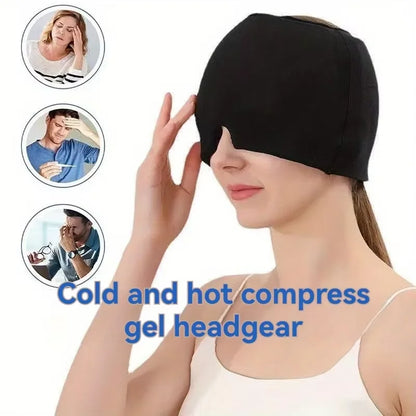 Form Fitting Gel Ice Headache Migraine Relief Hat Cold Compress Therapy Cap Ice Cap Head Wrap Face Mask Head Massage