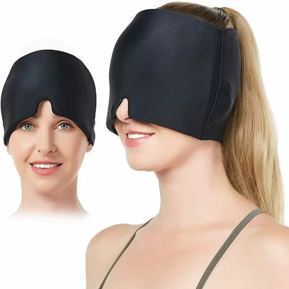 Form Fitting Gel Ice Headache Migraine Relief Hat Cold Compress Therapy Cap Ice Cap Head Wrap Face Mask Head Massage